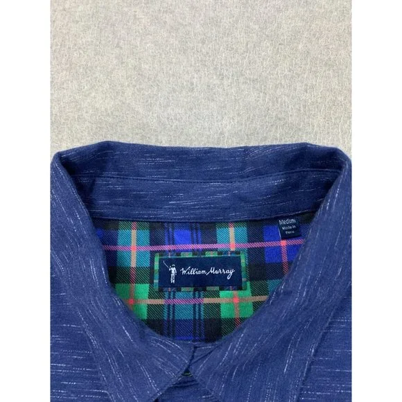 NEW William Murray Cotton Blend Short Sleeve Golf Polo Shirt (Men's Medium) Blue